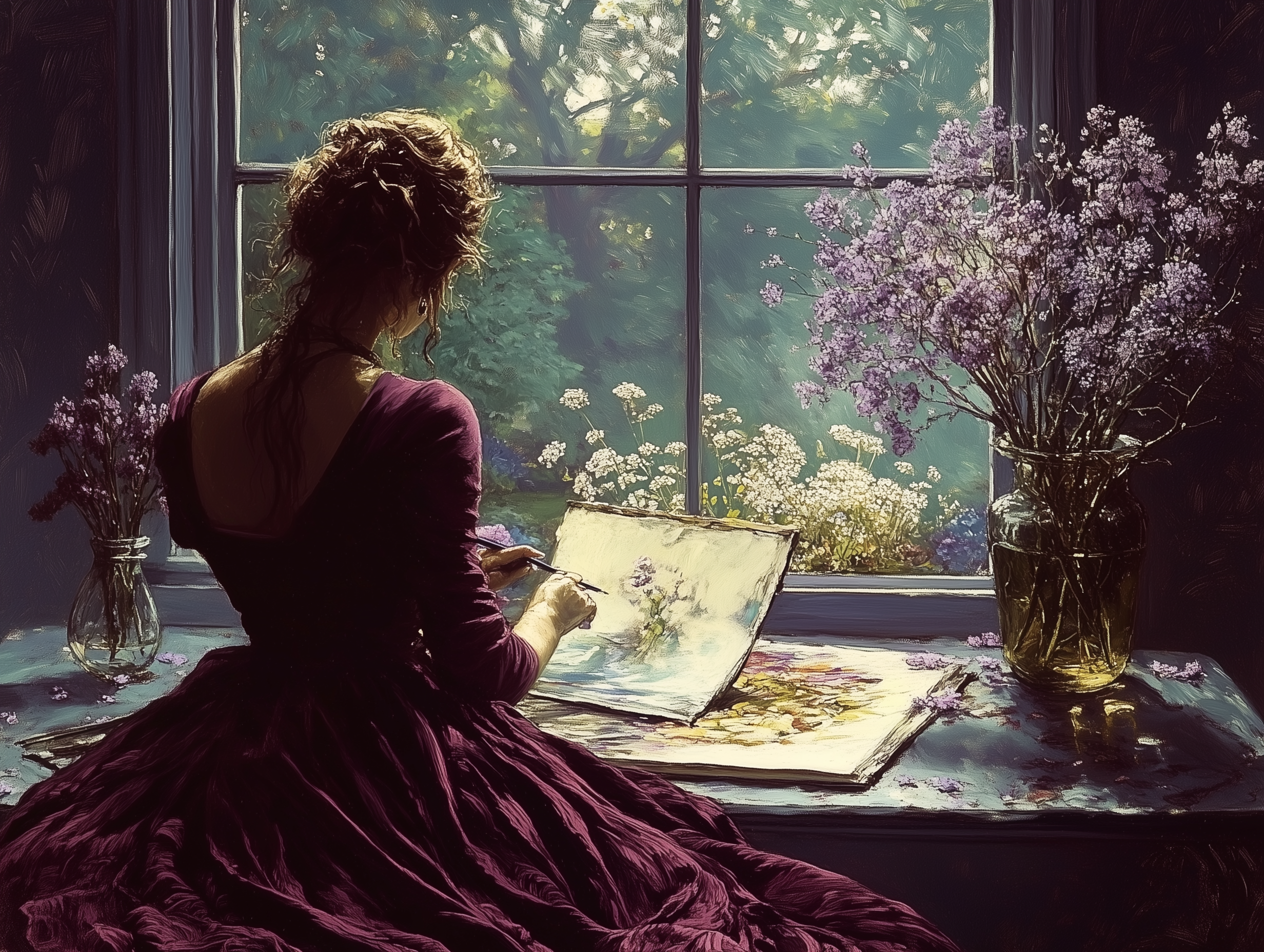 girl in a window